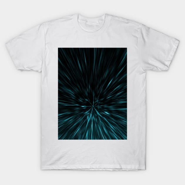 Cool Blue and black Hypergalaxy Abstract T-Shirt by PLdesign